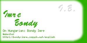 imre bondy business card